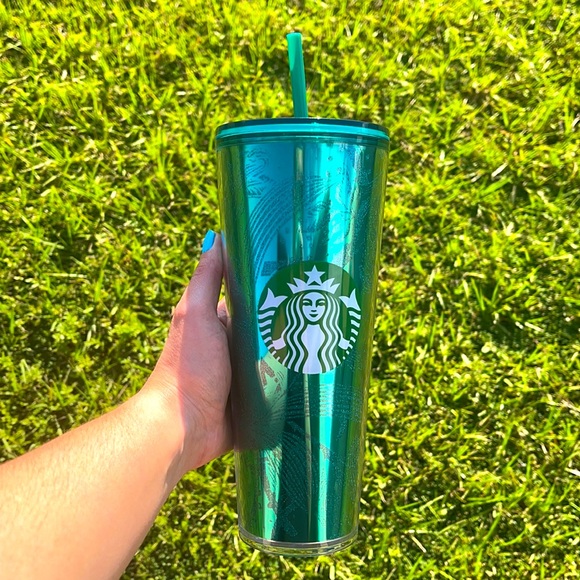 💚Starbucks Emerald Green Glitter Foil Tumbler 2021💚